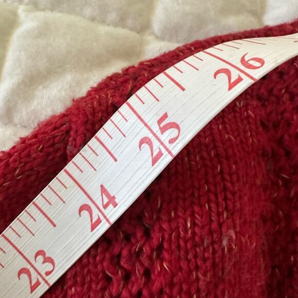 Vintage EASY SPIRIT Sweater Womens Large Red Chunky Knit Cardigan Retro 90s - Picture 10 of 11